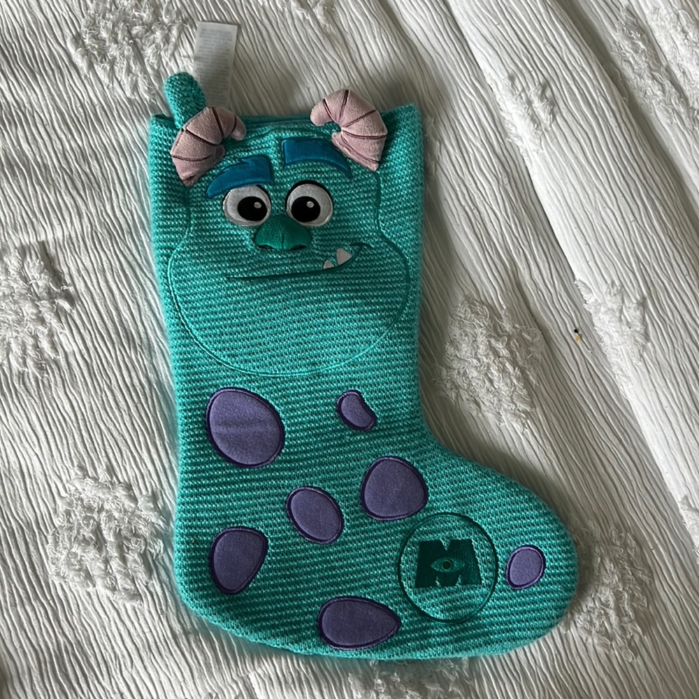 Disney Parks Monsters Inc. Sulley Knit Christmas Holiday Stocking - NEW